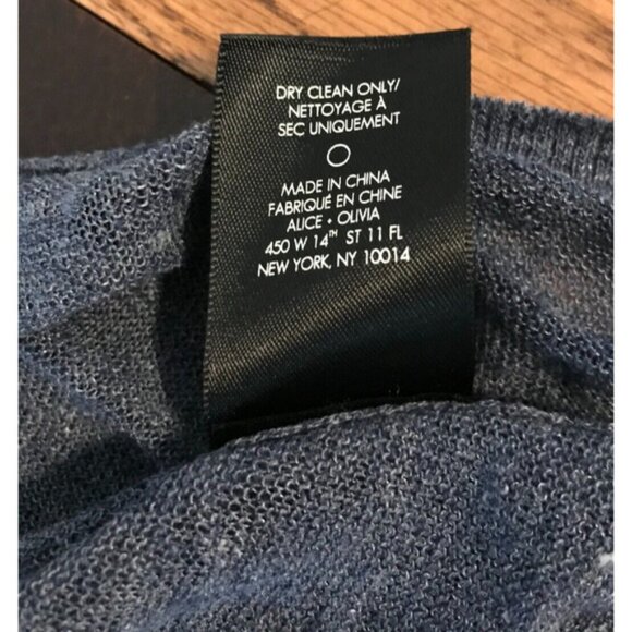 Alice+Olivia Base Jamica Linen Blue Denim Linen Blend Tank - Size Medium - Picture 8 of 8